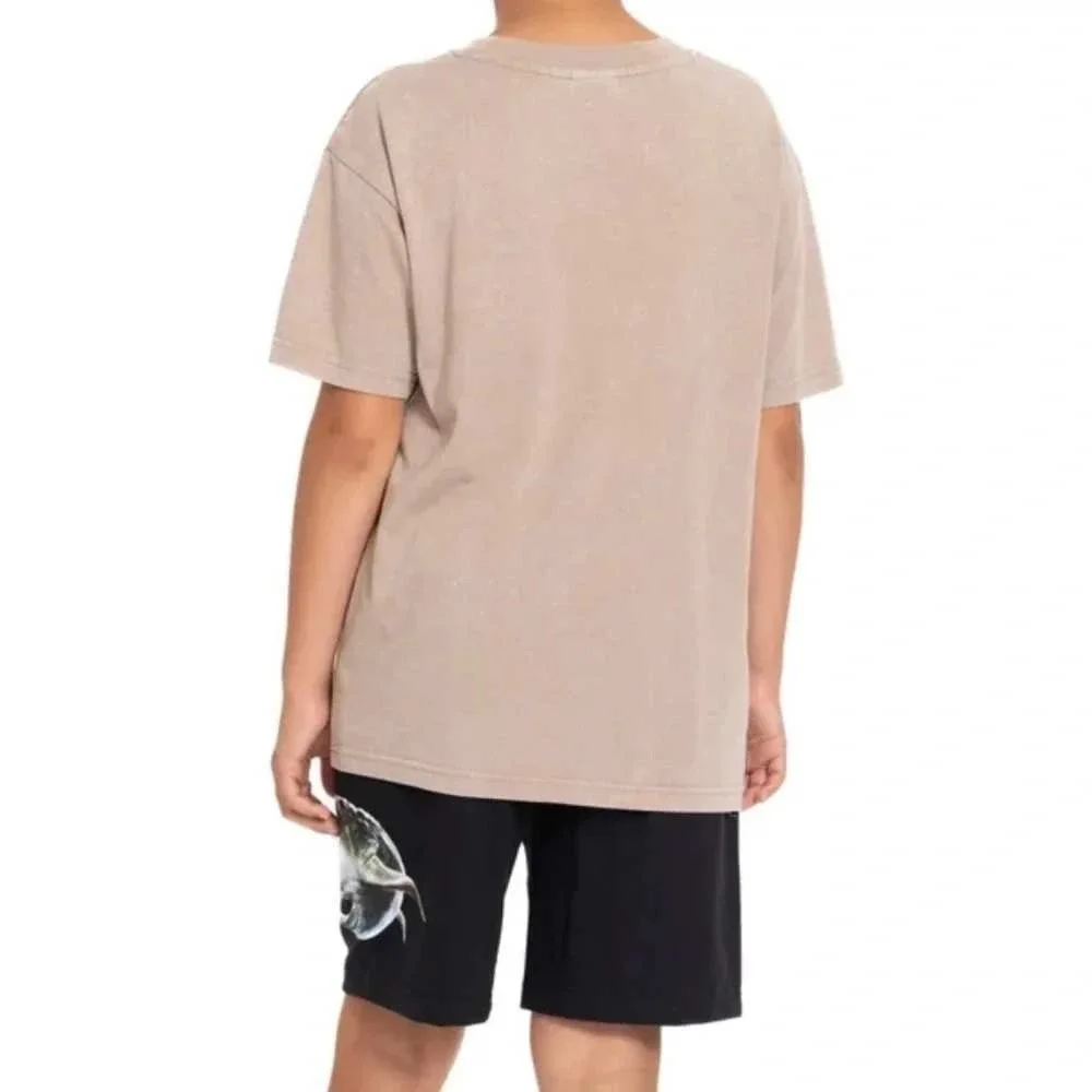 Jurassic World Boys 2 Piece Set Tan Graphic T-Shirt Black Shorts Sz M8/‎ #26563